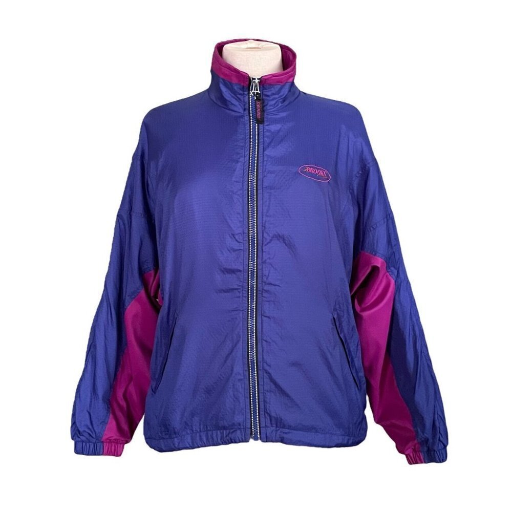 Retro/vintage Brooks Purple and Magenta Lightweight Windbreaker Jacket